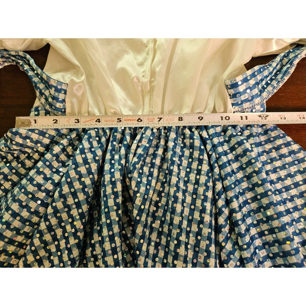 Rubies Wizard of Oz Dorothy Costume Girl Medium Blue Gingham Sequin Dress 882812 - Picture 10 of 12